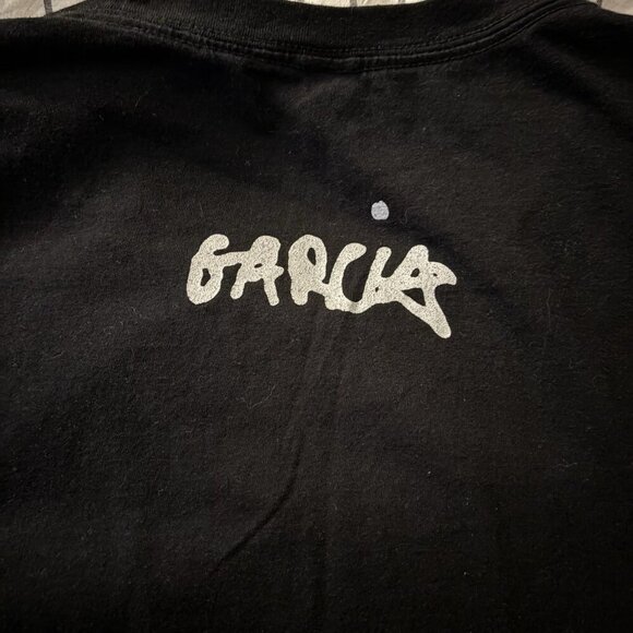 Jerry Garcia Tshirt Hand on Front, "Garcia" on Back Black Men's Size 3X Organic - Picture 3 of 7